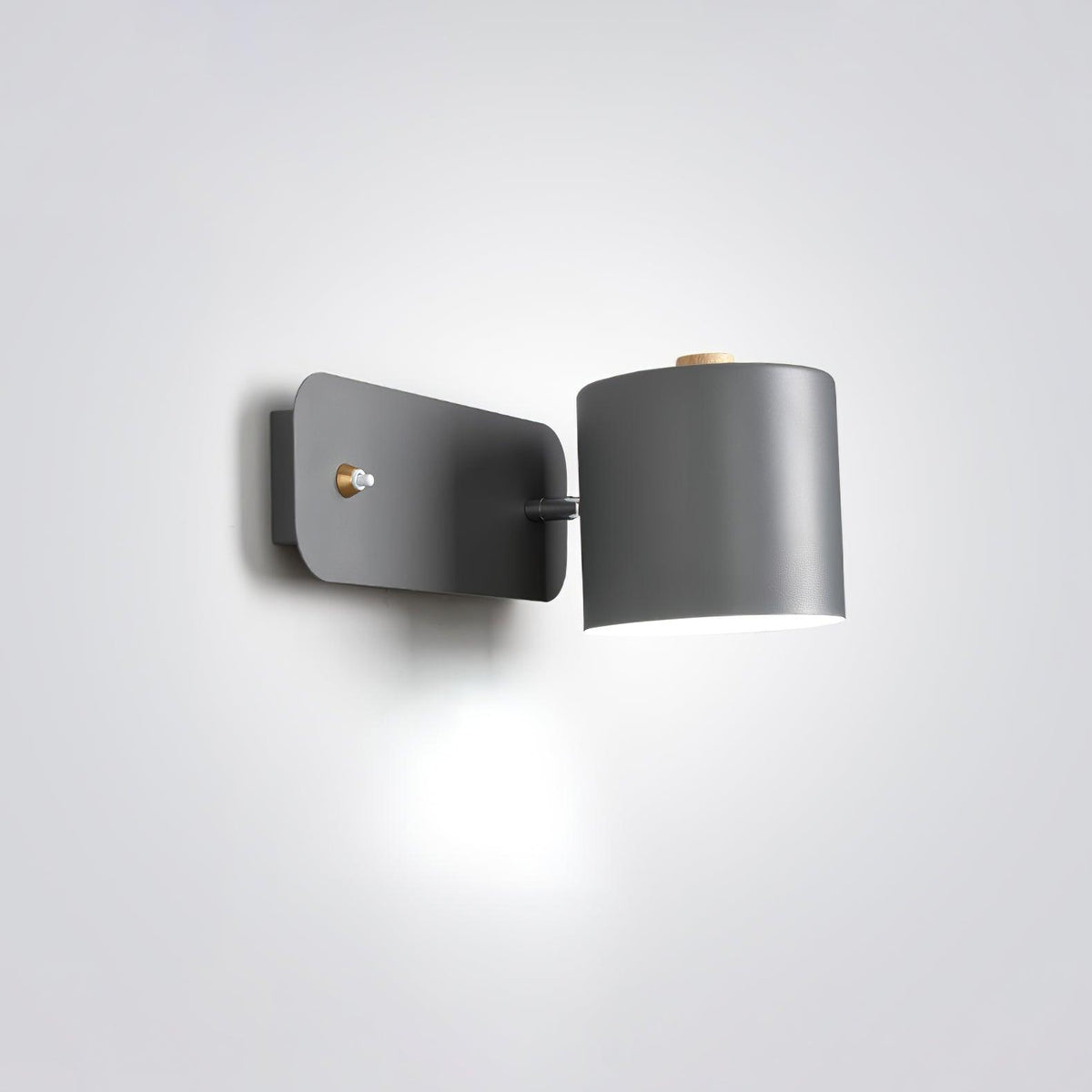 Wall Lamp Scandinavian with Rotatable Cylindrical Shade and Built-In Switch