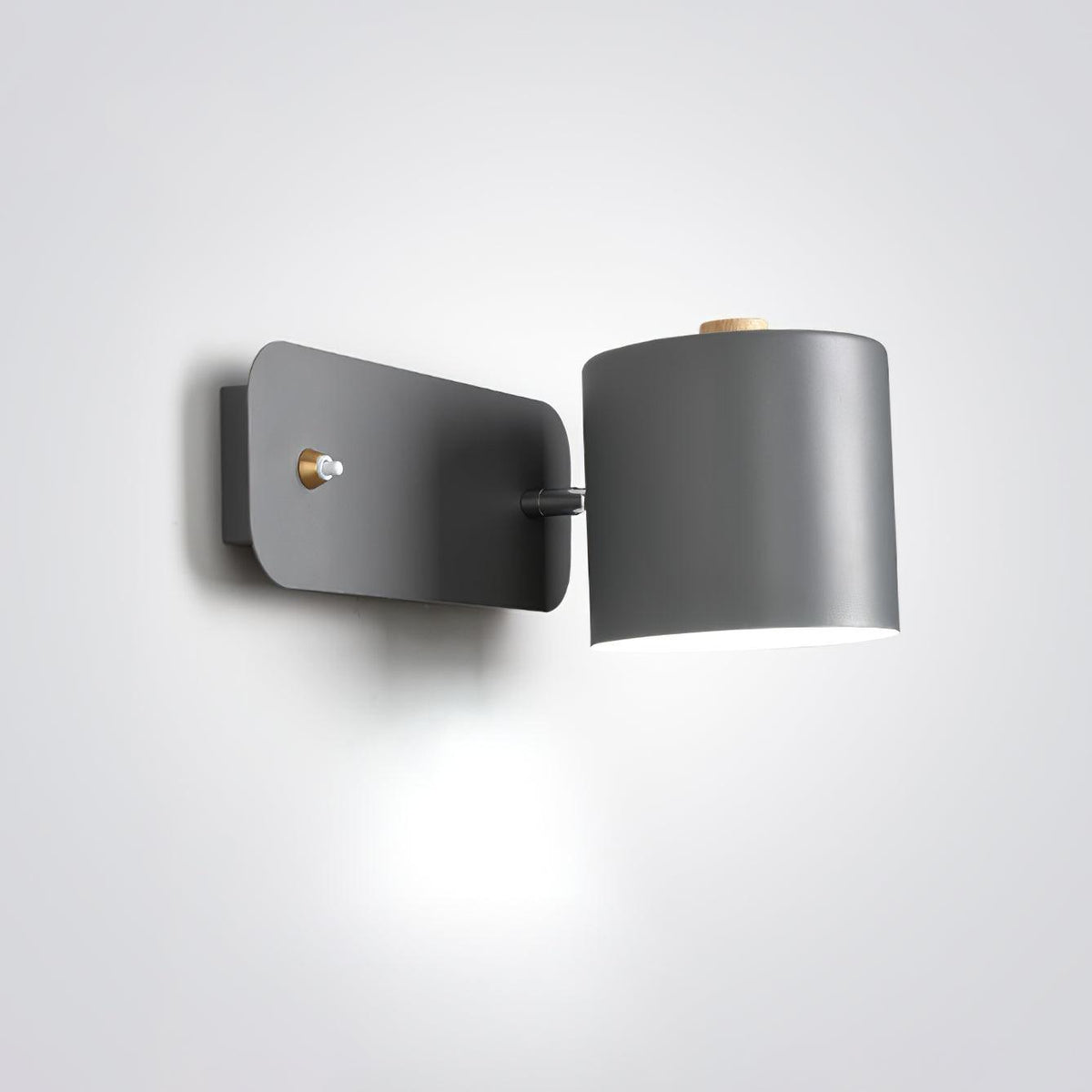 Wall Lamp Scandinavian with Rotatable Cylindrical Shade and Built-In Switch