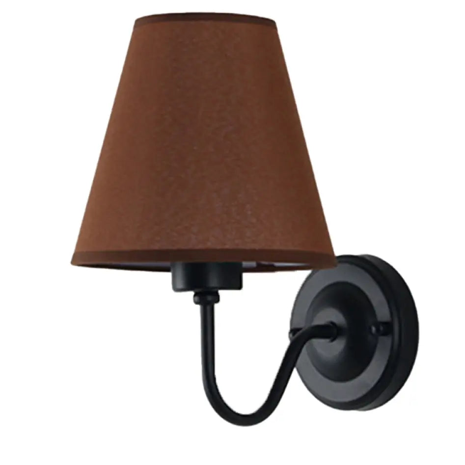 Wall Lamp Scandinavian with Tapered Fabric Shade and Curved Arm