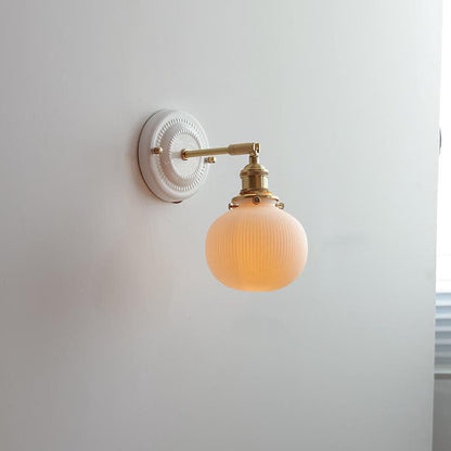 Wall Lamp Vintage Minimalist with Ceramic Shade and Brass Fitting