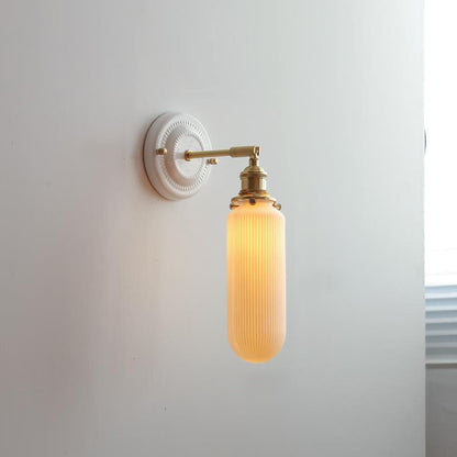 Wall Lamp Vintage Minimalist with Ceramic Shade and Brass Fitting