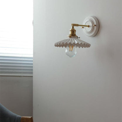 Wall Lamp Vintage Minimalist with Ceramic Shade and Brass Fitting
