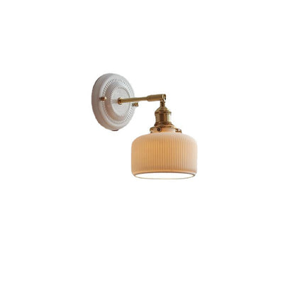 Wall Lamp Vintage Minimalist with Ceramic Shade and Brass Fitting