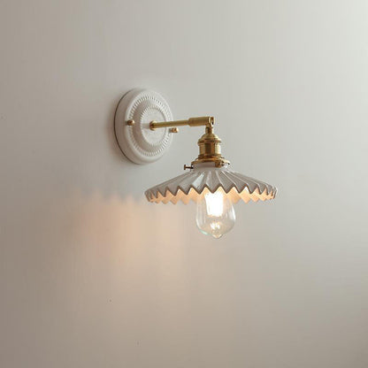 Wall Lamp Vintage Minimalist with Ceramic Shade and Brass Fitting
