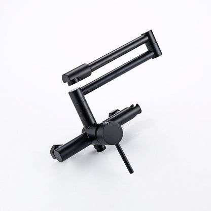 Wall-Mounted Kitchen Faucet with Swivel Arm and Handheld Sprayer