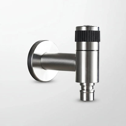 Wall-Mounted Outdoor Faucet with Cross Handle and Hose Connector