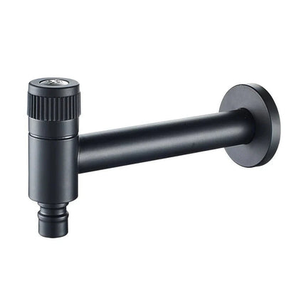 Wall-Mounted Outdoor Faucet with Cross Handle and Hose Connector
