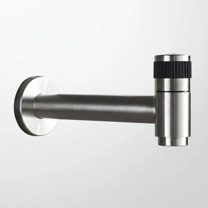 Wall-Mounted Outdoor Faucet with Cross Handle and Hose Connector