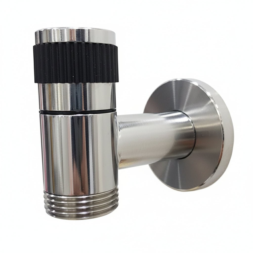 Wall-Mounted Outdoor Faucet with Cross Handle and Hose Connector