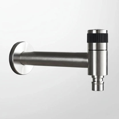 Wall-Mounted Outdoor Faucet with Cross Handle and Hose Connector