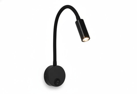 Wall Reading Lamp Modern with Flexible Gooseneck Arm and On/Off Switch