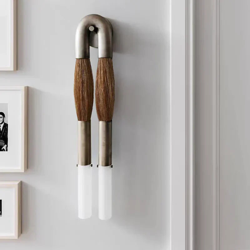 Wall Sconce Bohemian with U-Shape Arch and Frosted Glass Tubes