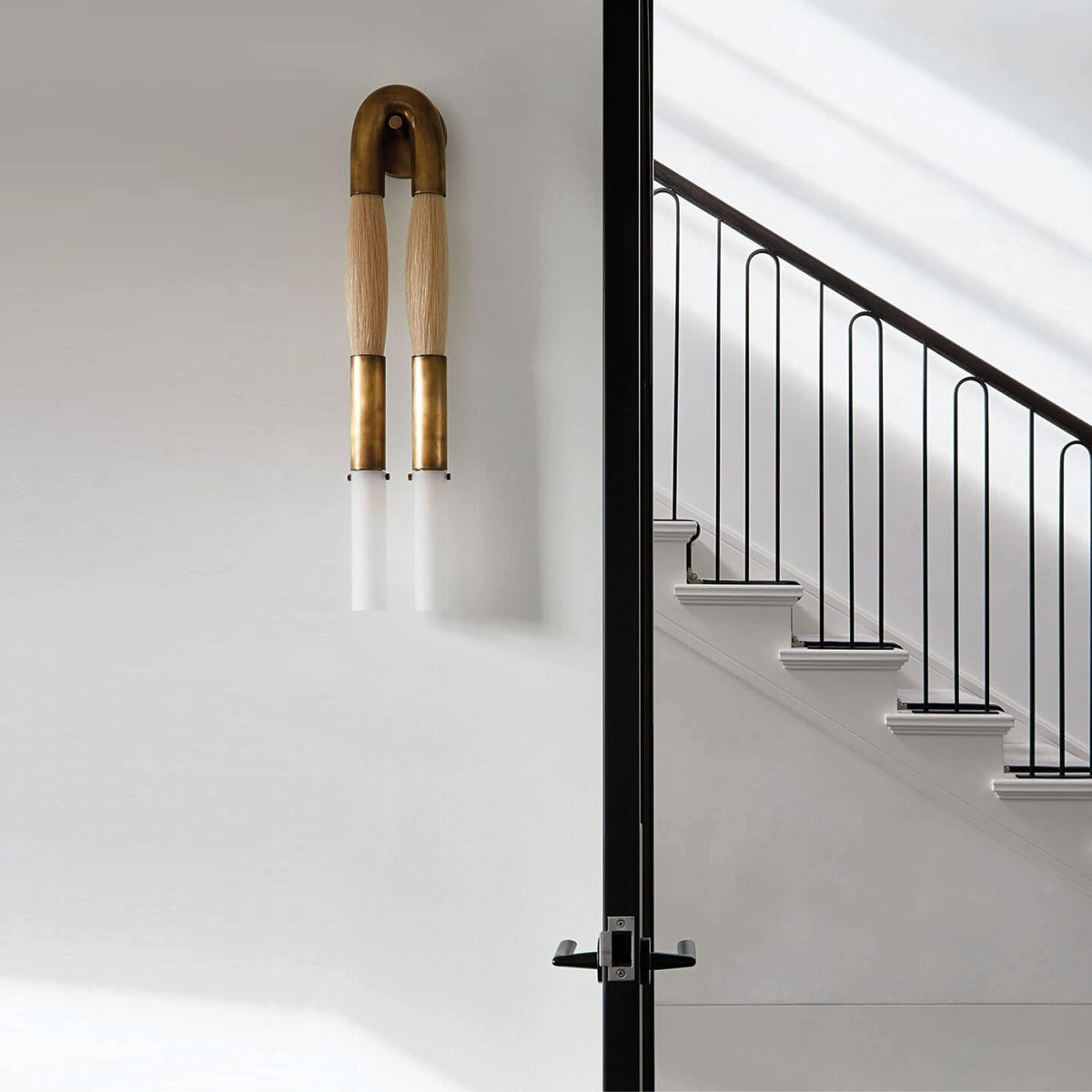 Wall Sconce Bohemian with U-Shape Arch and Frosted Glass Tubes
