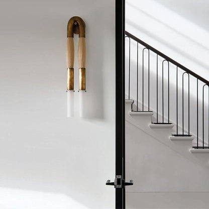 Wall Sconce Bohemian with U-Shape Arch and Frosted Glass Tubes