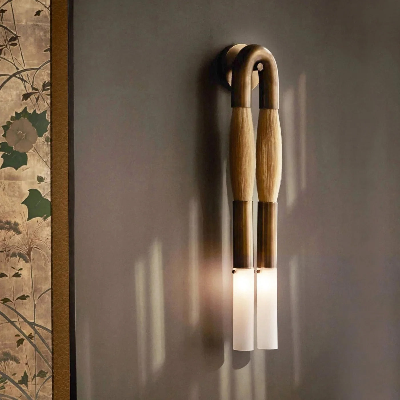 Wall Sconce Bohemian with U-Shape Arch and Frosted Glass Tubes