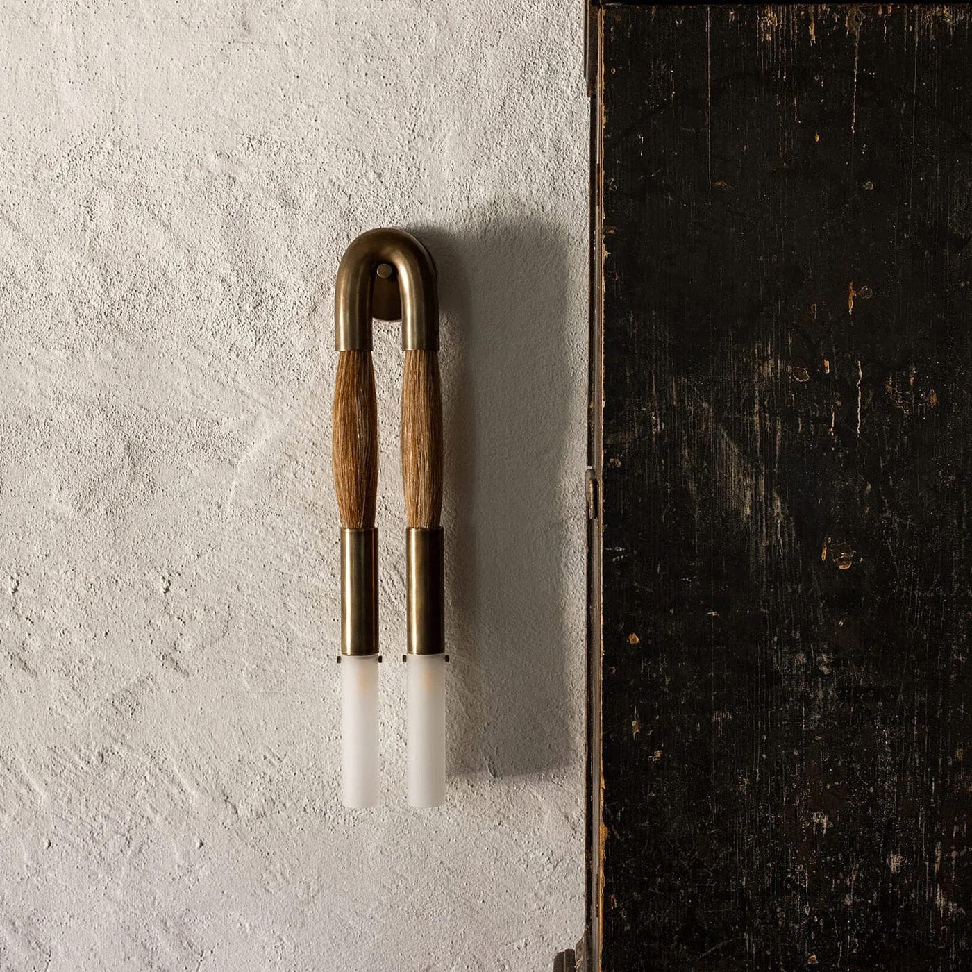Wall Sconce Bohemian with U-Shape Arch and Frosted Glass Tubes