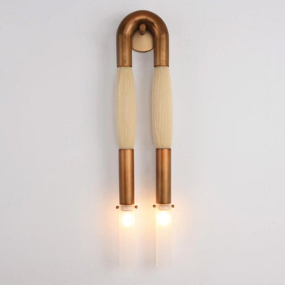 Wall Sconce Bohemian with U-Shape Arch and Frosted Glass Tubes