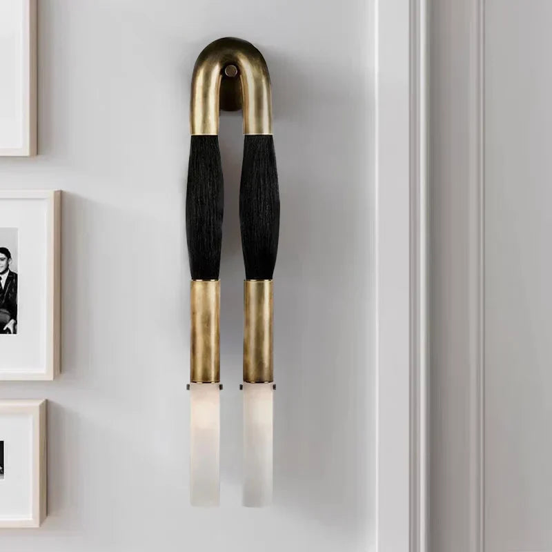 Wall Sconce Bohemian with U-Shape Arch and Frosted Glass Tubes