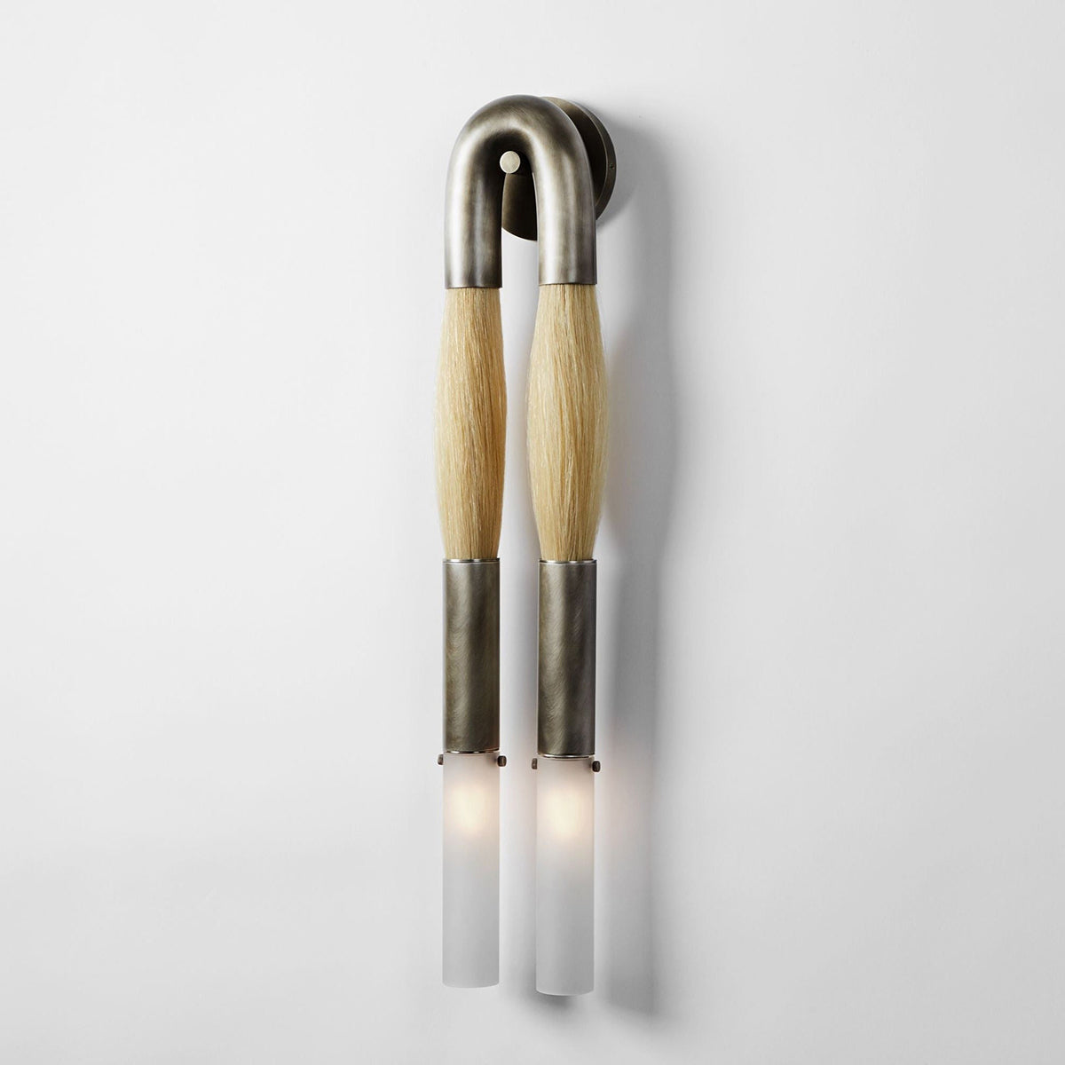 Wall Sconce Bohemian with U-Shape Arch and Frosted Glass Tubes