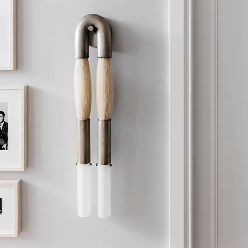 Wall Sconce Bohemian with U-Shape Arch and Frosted Glass Tubes