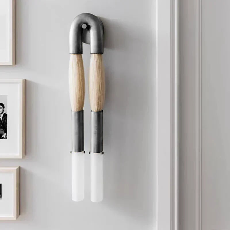 Wall Sconce Bohemian with U-Shape Arch and Frosted Glass Tubes