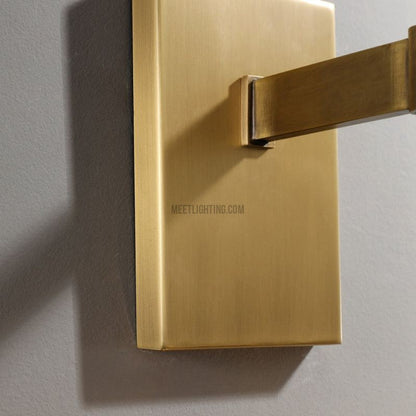 Wall Sconce Modern with Teardrop Glass Shade and Brass Finish