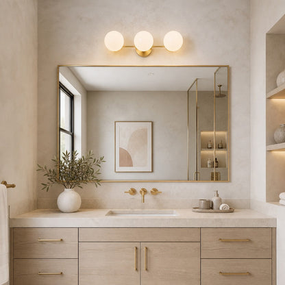 Wall Sconce Modern with Three Globe Shades and Multiple Finish Options