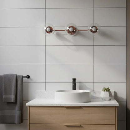 Wall Sconce Modern with Three Globe Shades and Multiple Finish Options
