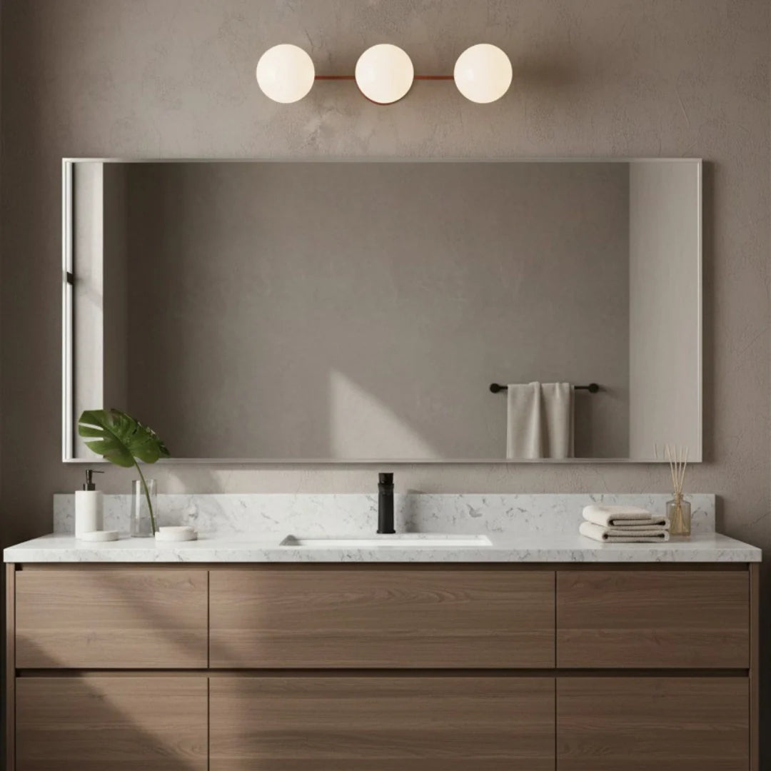 Wall Sconce Modern with Three Globe Shades and Multiple Finish Options