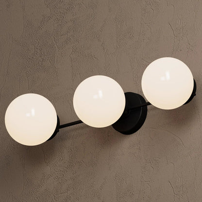 Wall Sconce Modern with Three Globe Shades and Multiple Finish Options