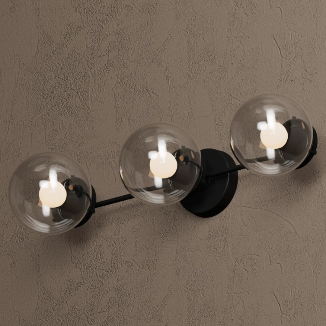 Wall Sconce Modern with Three Globe Shades and Multiple Finish Options
