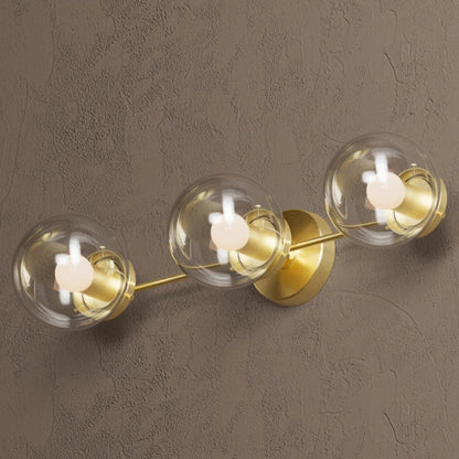 Wall Sconce Modern with Three Globe Shades and Multiple Finish Options