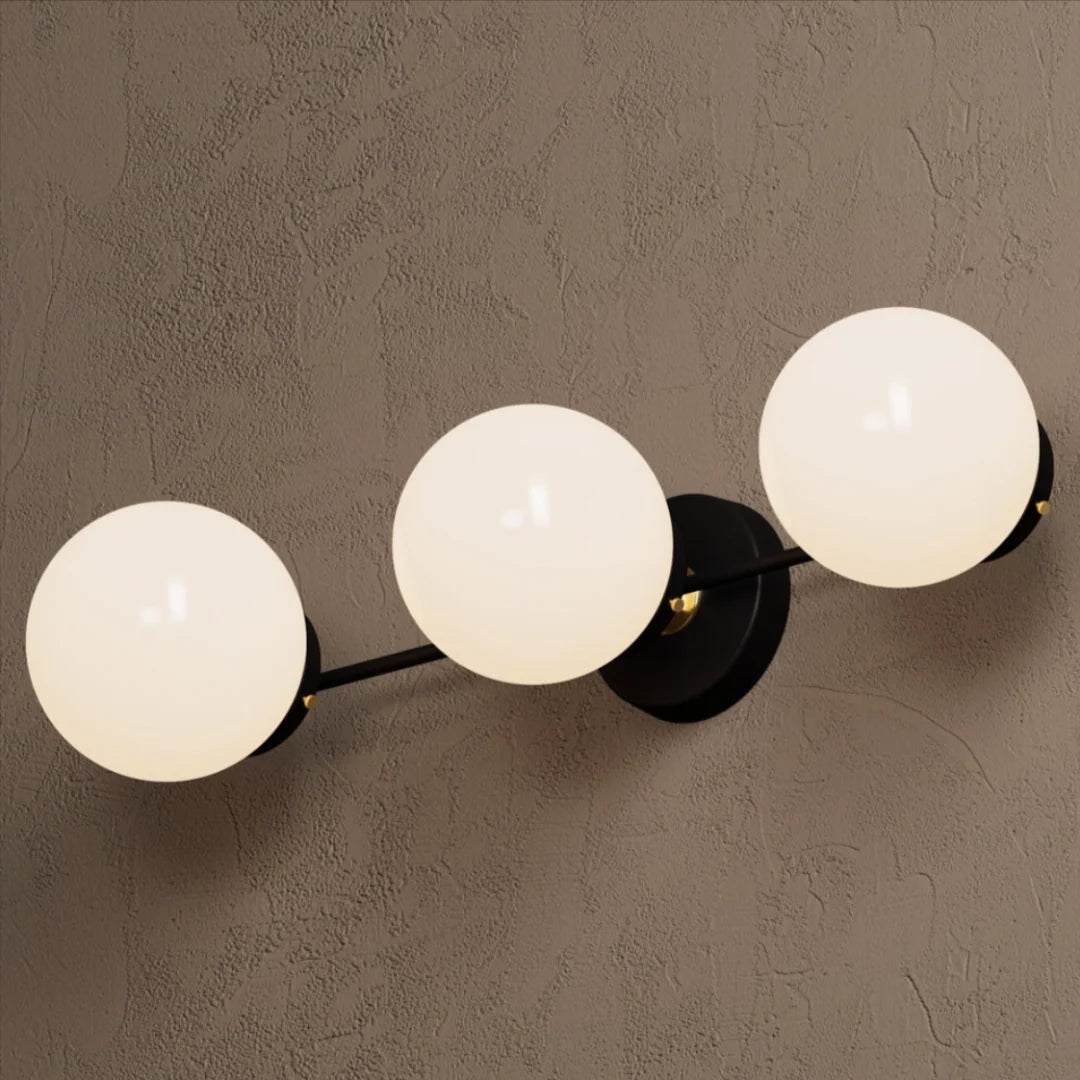 Wall Sconce Modern with Three Globe Shades and Multiple Finish Options