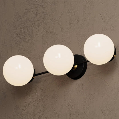 Wall Sconce Modern with Three Globe Shades and Multiple Finish Options