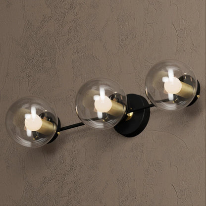 Wall Sconce Modern with Three Globe Shades and Multiple Finish Options