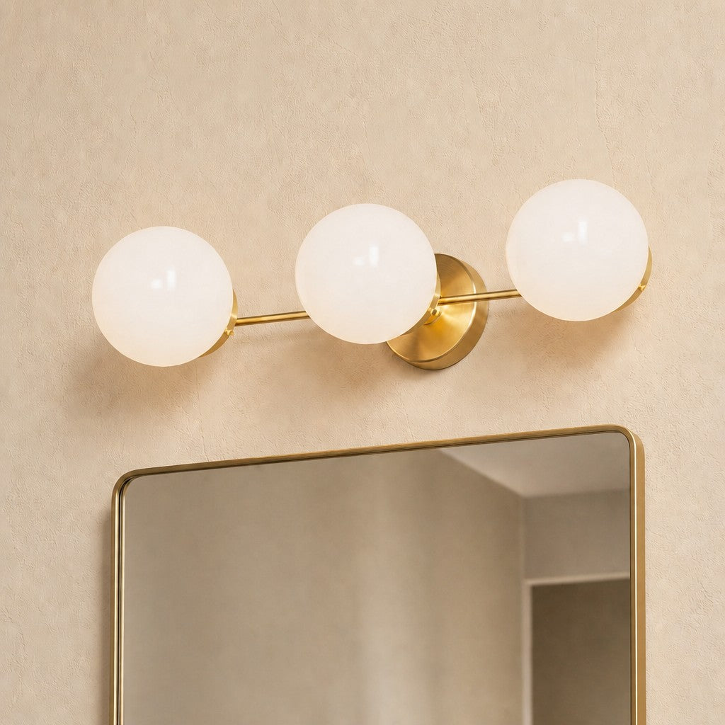 Wall Sconce Modern with Three Globe Shades and Multiple Finish Options