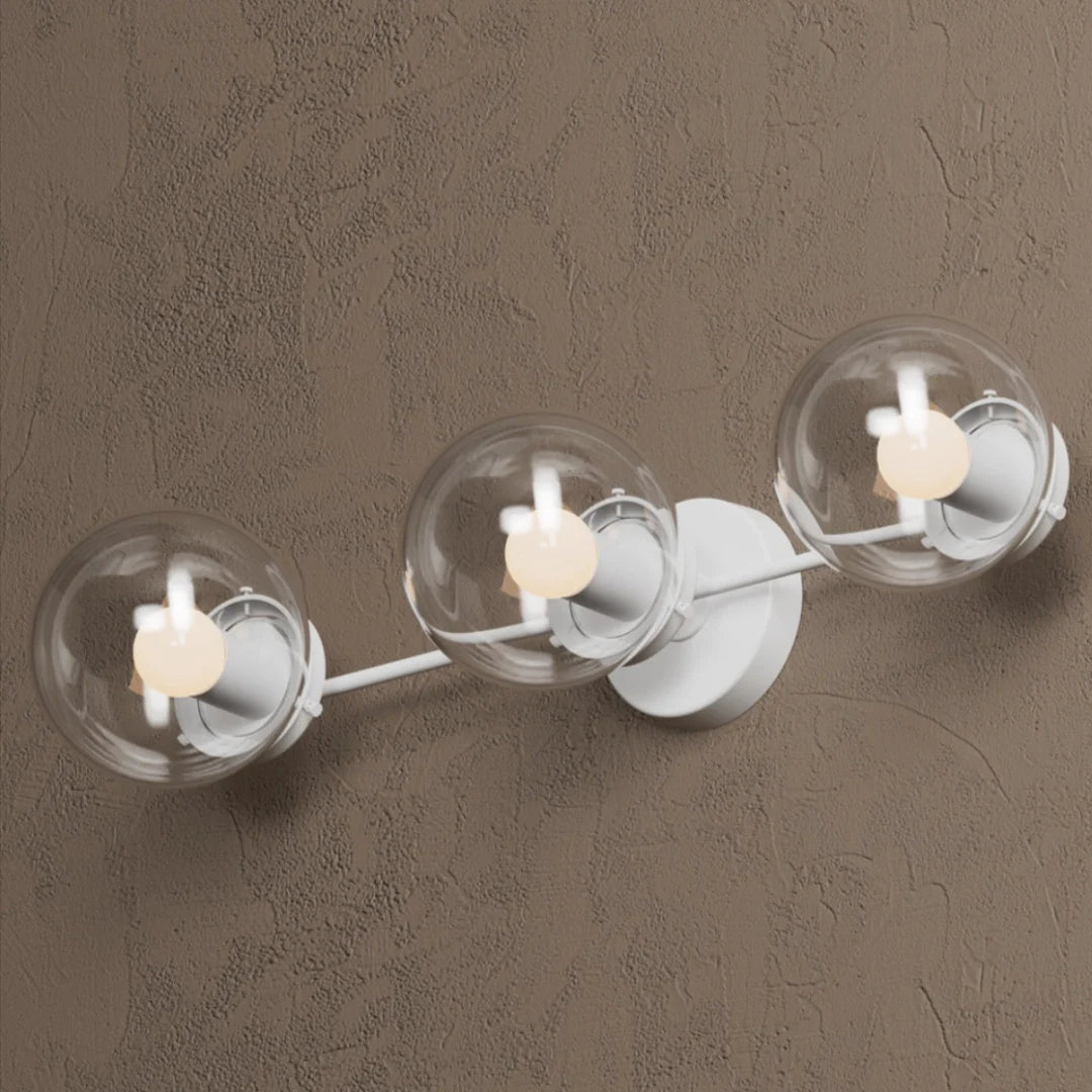 Wall Sconce Modern with Three Globe Shades and Multiple Finish Options