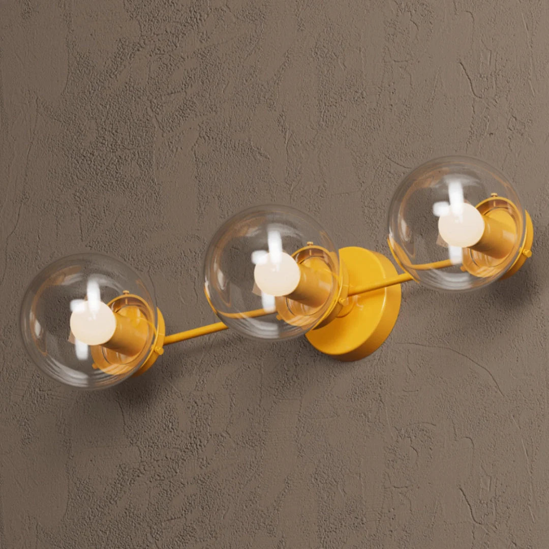 Wall Sconce Modern with Three Globe Shades and Multiple Finish Options