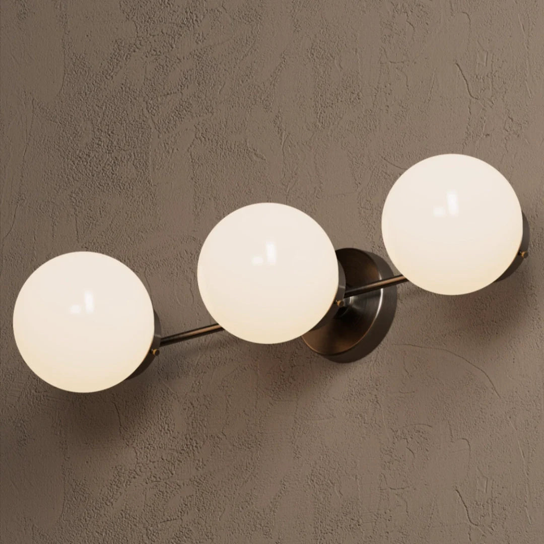 Wall Sconce Modern with Three Globe Shades and Multiple Finish Options