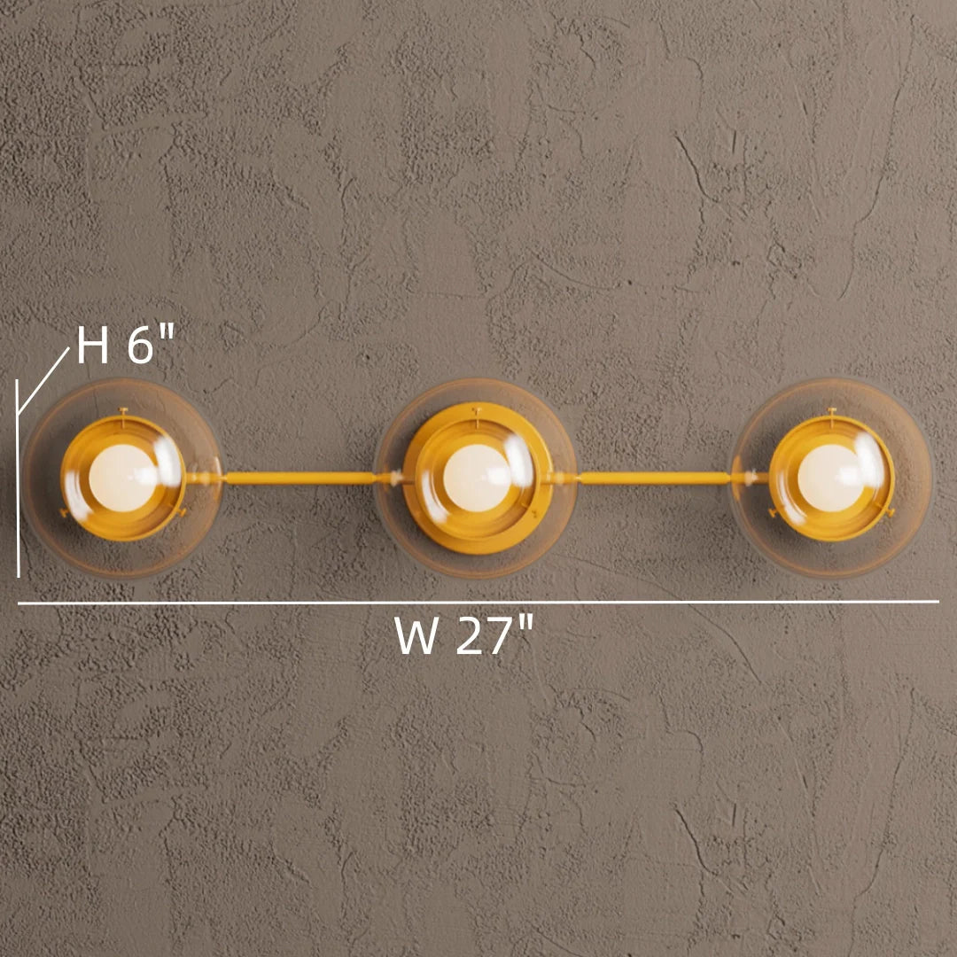 Wall Sconce Modern with Three Globe Shades and Multiple Finish Options