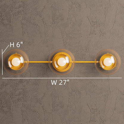 Wall Sconce Modern with Three Globe Shades and Multiple Finish Options