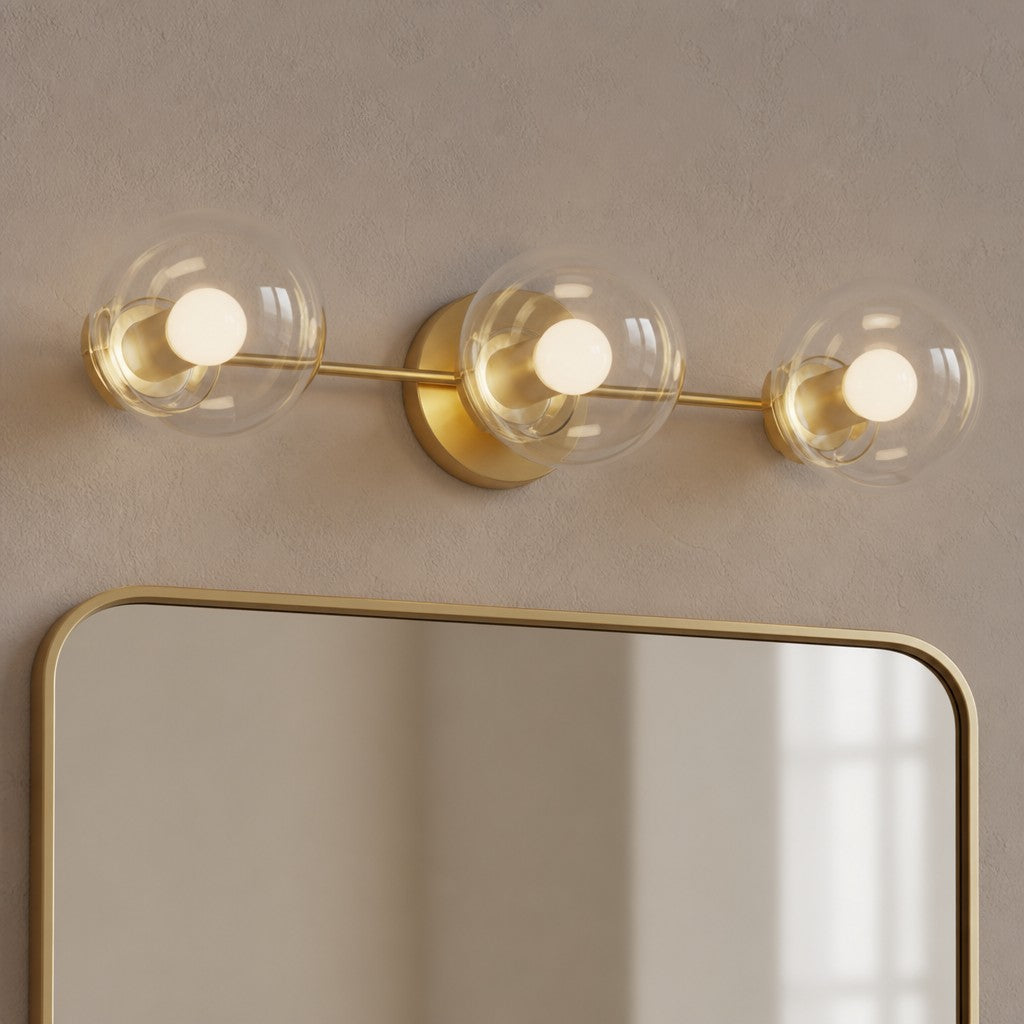 Wall Sconce Modern with Three Globe Shades and Multiple Finish Options