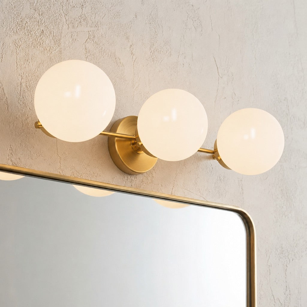 Wall Sconce Modern with Three Globe Shades and Multiple Finish Options