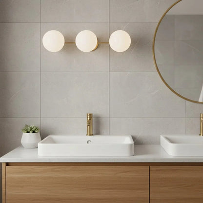 Wall Sconce Modern with Three Globe Shades and Multiple Finish Options