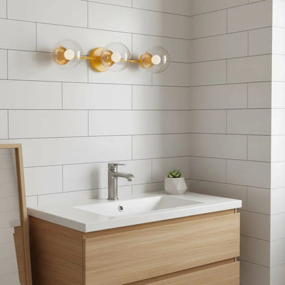 Wall Sconce Modern with Three Globe Shades and Multiple Finish Options