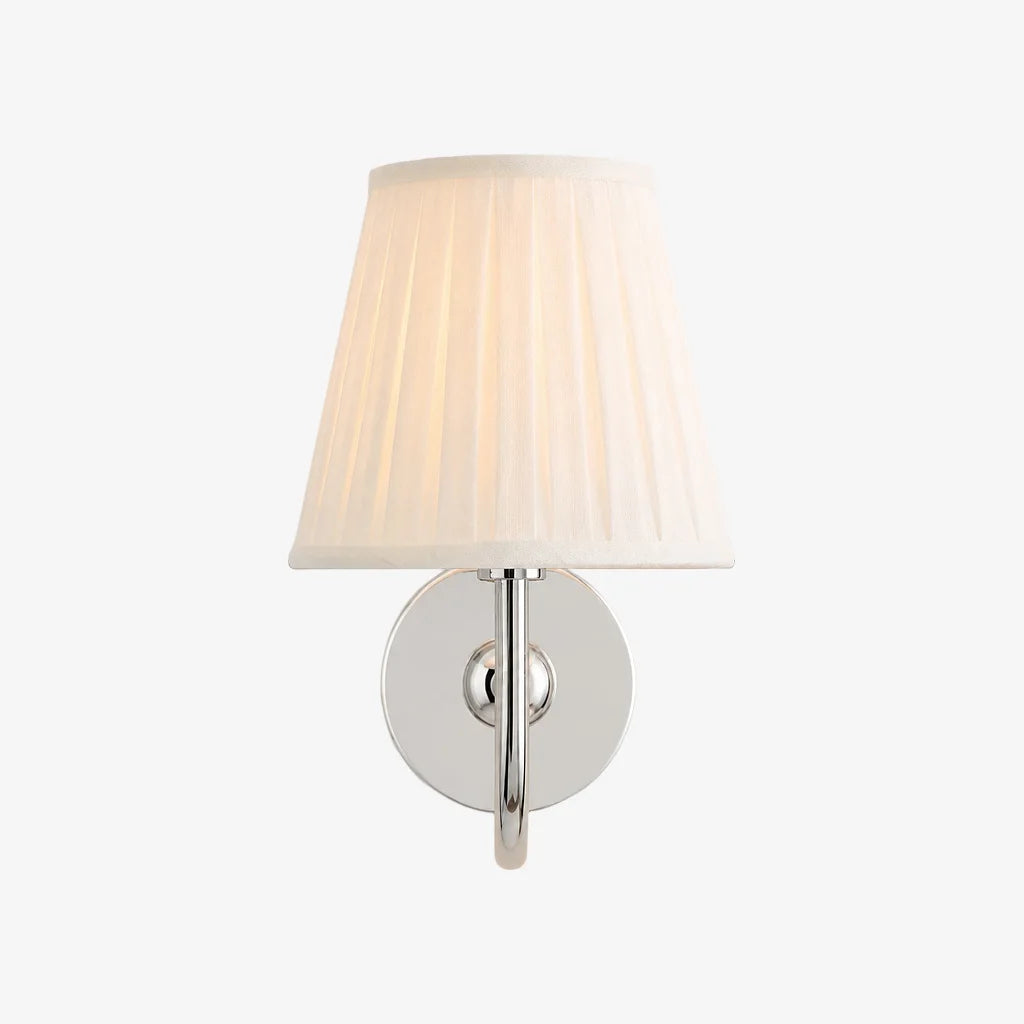 Wall Sconce Vintage with Pleated Fabric Shade, Single or Double Head