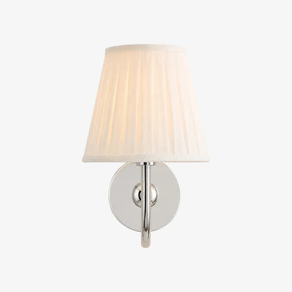 Wall Sconce Vintage with Pleated Fabric Shade, Single or Double Head