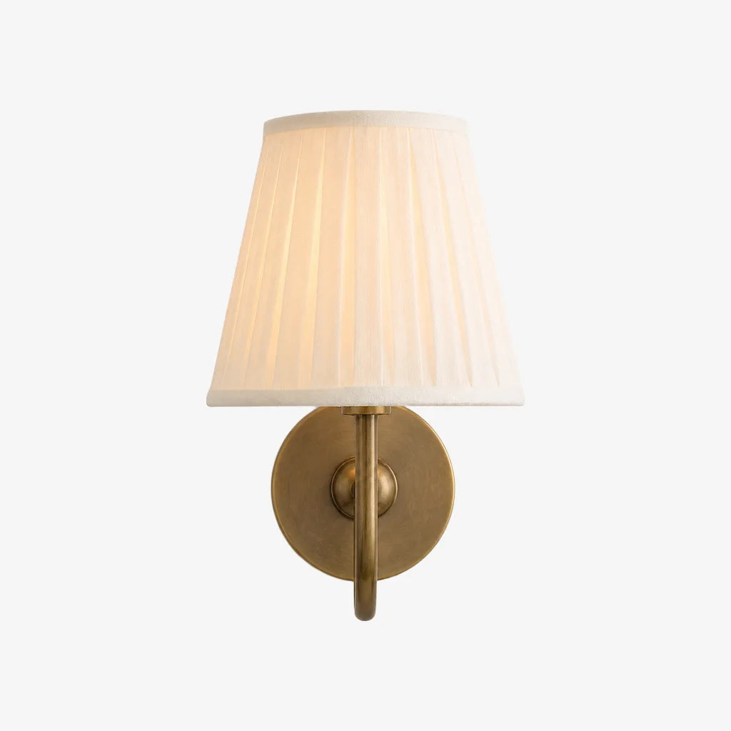 Wall Sconce Vintage with Pleated Fabric Shade, Single or Double Head