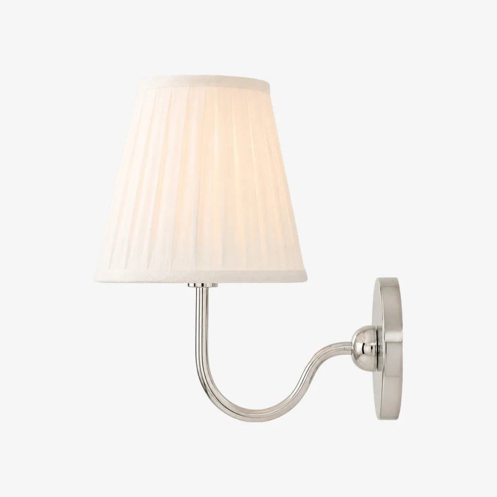 Wall Sconce Vintage with Pleated Fabric Shade, Single or Double Head