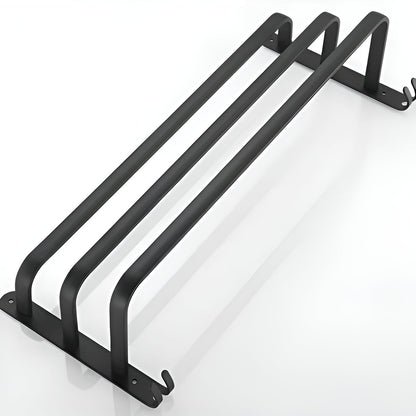 Wall Towel Rack with 3 Bars and Hooks, Space-Saving Bathroom Towel Holder